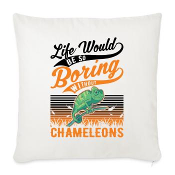 Caméléon Cadeau Caméléon - Housse de coussin décorative 45 x 45 cm - blanc nature - Devant