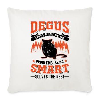 Degu Cadeau Arbuste Rat Forest Degu - Housse de coussin décorative 45 x 45 cm - blanc nature - Devant