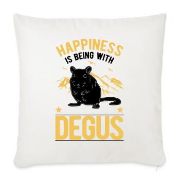 Degu Lucky Shrub Rat Forest Degu - Sofa pillowcase 17,3'' x 17,3'' (45 x 45 cm) - natural white - Front