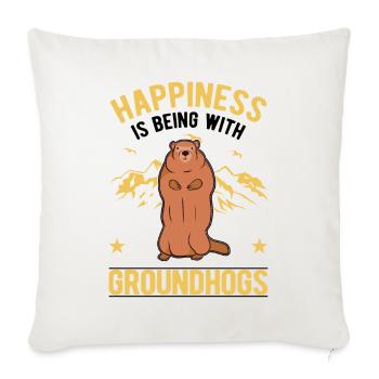 Groundhog Happiness Groundhog Day Forest Marmot - Sofa pillowcase 17,3'' x 17,3'' (45 x 45 cm) - natural white - Front