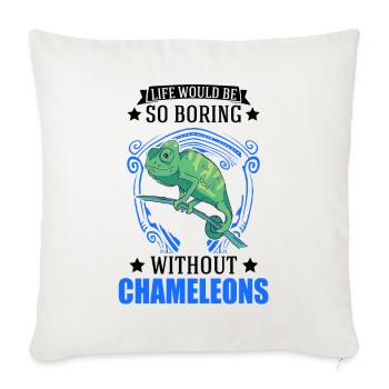 Caméléon Cadeau Caméléon - Housse de coussin décorative 45 x 45 cm - blanc nature - Devant