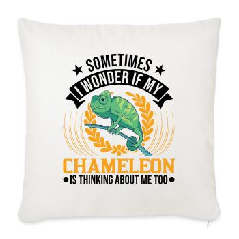 Caméléon Cadeau Caméléon - Housse de coussin décorative 45 x 45 cm - blanc nature - Devant