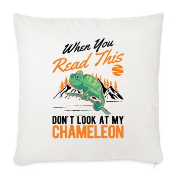Caméléon Cadeau Caméléon - Housse de coussin décorative 45 x 45 cm - blanc nature - Devant