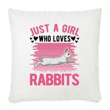 Rabbit Girl Bunny Rabbit Rabbit - Sofa pillowcase 17,3'' x 17,3'' (45 x 45 cm) - natural white - Front