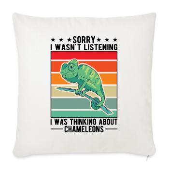 Idée cadeau caméléon caméléon - Housse de coussin décorative 45 x 45 cm - blanc nature - Devant