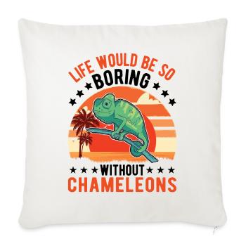Caméléon Cadeau Caméléon - Housse de coussin décorative 45 x 45 cm - blanc nature - Devant