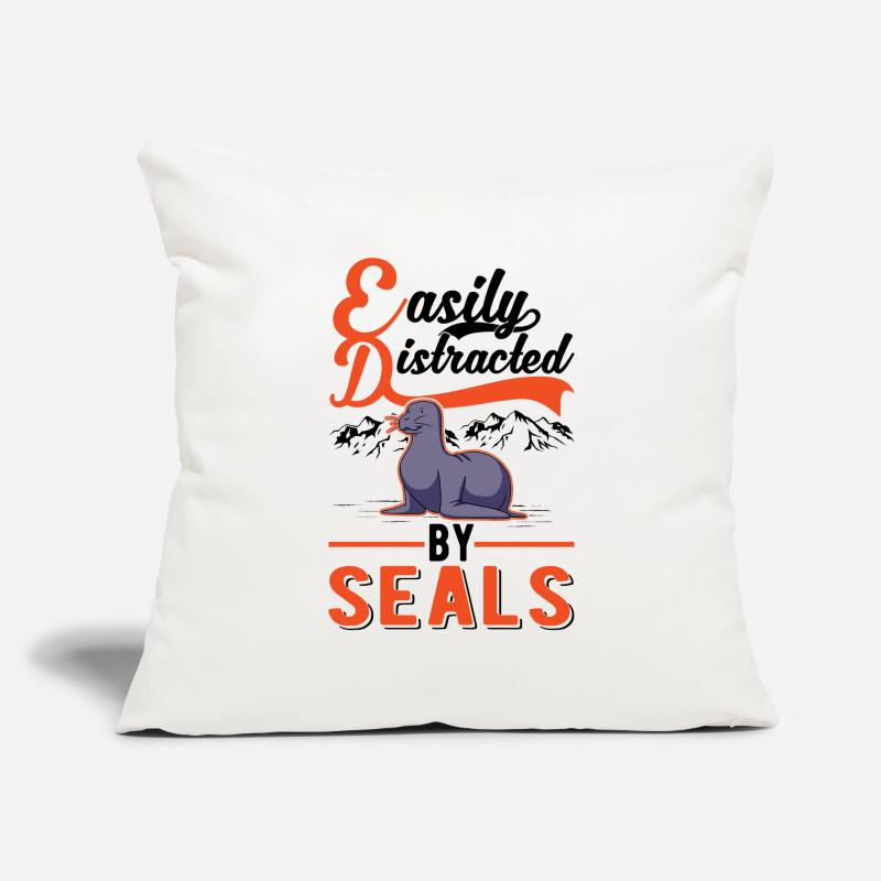 Easily distracted by Seal Robbe Seelöwe Sofakissenbezug 45 x 45 cm