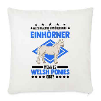 Welsh Pony Einhorn Welsh Pferd - Sofakissenbezug 45 x 45 cm - Naturweiß  - Vorne