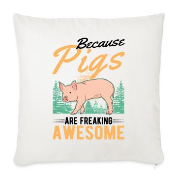 Parce que les cochons sont géniaux Schweine - Housse de coussin décorative 45 x 45 cm - blanc nature - Devant