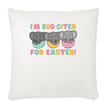 cute elephants at Easter with Easter eggs elephant - Sofa pillowcase 17,3'' x 17,3'' (45 x 45 cm) - natural white - Front