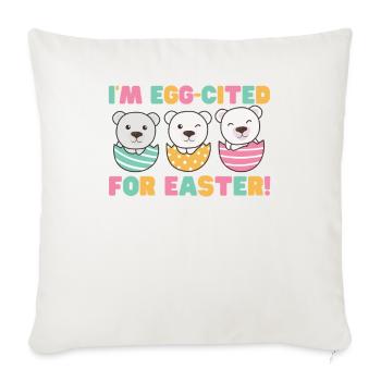 cute polar bears at Easter with Easter eggs polar bear - Sofa pillowcase 17,3'' x 17,3'' (45 x 45 cm) - natural white - Front