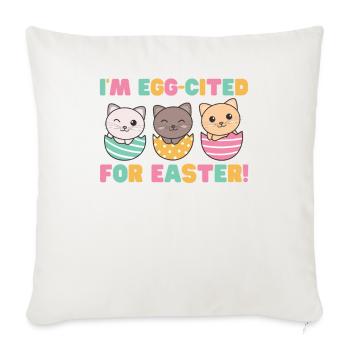 cute cats at Easter with Easter eggs cat - Sofa pillowcase 17,3'' x 17,3'' (45 x 45 cm) - natural white - Front