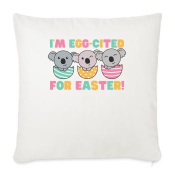 koalas doux pour Pâques avec œufs de Pâques koala - Housse de coussin décorative 45 x 45 cm - blanc nature - Devant