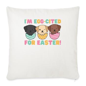 cute dogs at Easter with Easter eggs Labrador - Sofa pillowcase 17,3'' x 17,3'' (45 x 45 cm) - natural white - Front