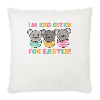 cute mice at Easter with Easter eggs mouse - Sofa pillowcase 17,3'' x 17,3'' (45 x 45 cm) - natural white - Front
