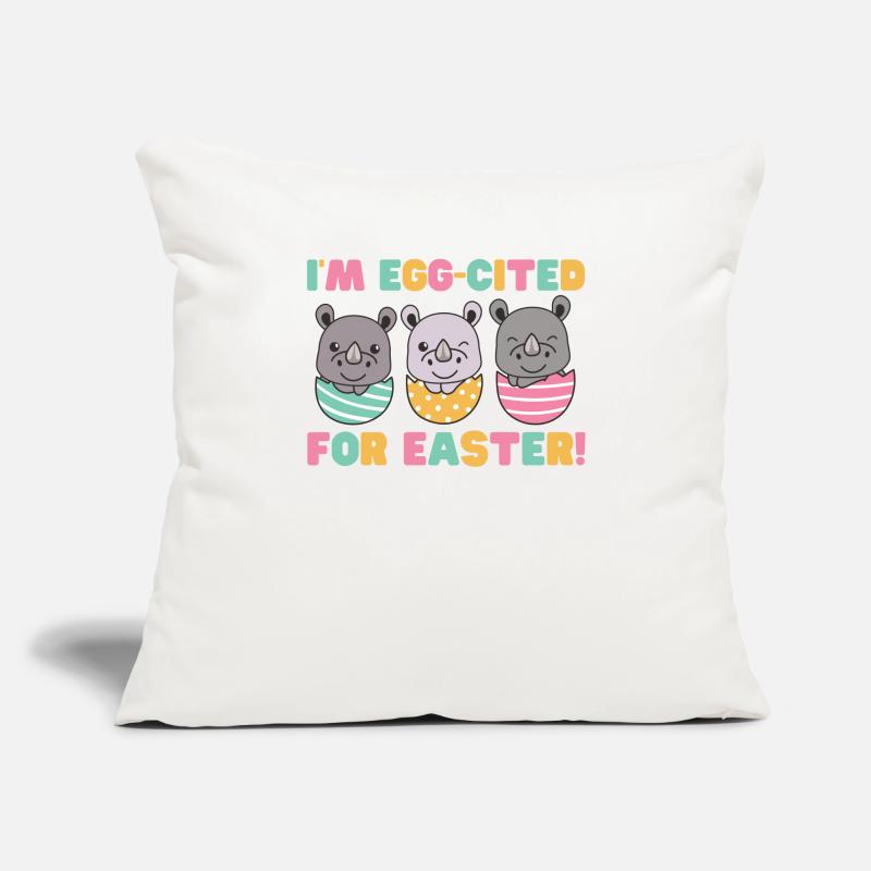 cute rhinos at Easter with Easter eggs rhino Sofa pillowcase 17,3'' x 17,3'' (45 x 45 cm)