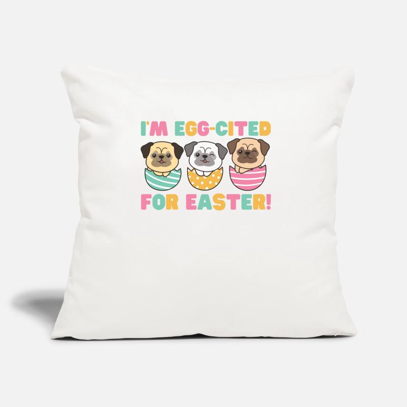 cute dogs at Easter with Easter eggs pug Sofa pillowcase 17,3'' x 17,3'' (45 x 45 cm)