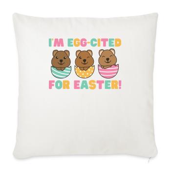 sweet quokkas for Easter with Easter eggs quokka - Sofa pillowcase 17,3'' x 17,3'' (45 x 45 cm) - natural white - Front