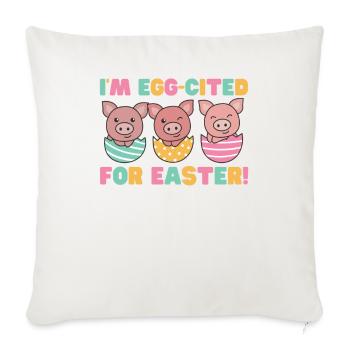 sweet pigs at Easter with Easter eggs pork - Sofa pillowcase 17,3'' x 17,3'' (45 x 45 cm) - natural white - Front