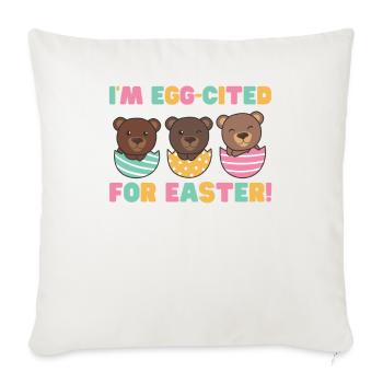 cute bears at Easter with Easter eggs bear - Sofa pillowcase 17,3'' x 17,3'' (45 x 45 cm) - natural white - Front