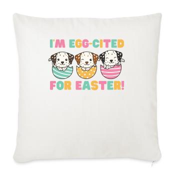 cute dogs at Easter with Easter eggs Dalmatians - Sofa pillowcase 17,3'' x 17,3'' (45 x 45 cm) - natural white - Front