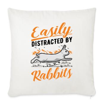 Easily distracted by Rabbits Rabbit Rabbit - Sofa pillowcase 17,3'' x 17,3'' (45 x 45 cm) - natural white - Front