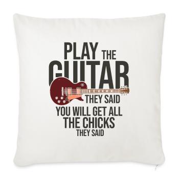 Akustik Spruch Für E-Gitarre Konzert Gitarre - Sofakissenbezug 45 x 45 cm - Naturweiß  - Vorne