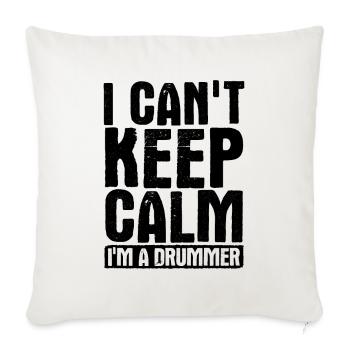 Schlagzeug Spieler Drummer - Sofakissenbezug 45 x 45 cm - Naturweiß  - Vorne