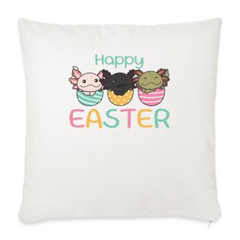 axolotls sucrés à Pâques avec œufs de Pâques axolotl - Housse de coussin décorative 45 x 45 cm - blanc nature - Devant