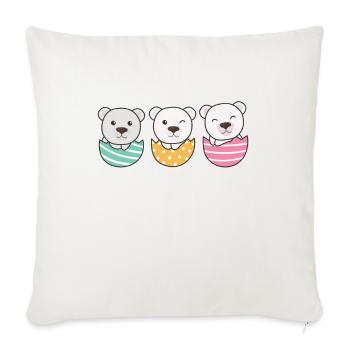 cute polar bears at Easter with Easter eggs polar bear - Sofa pillowcase 17,3'' x 17,3'' (45 x 45 cm) - natural white - Front