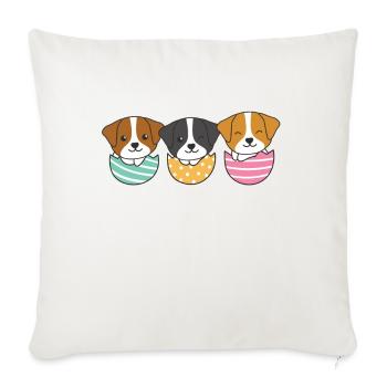 cute dogs for Easter with Easter eggs Jack Russell - Sofa pillowcase 17,3'' x 17,3'' (45 x 45 cm) - natural white - Front