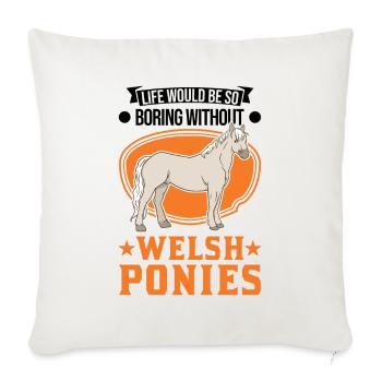 Cavalier de poney gallois - Housse de coussin décorative 45 x 45 cm - blanc nature - Devant