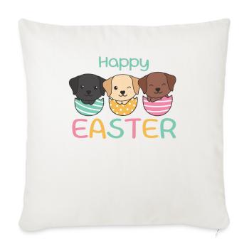 cute dogs at Easter with Easter eggs Labrador - Sofa pillowcase 17,3'' x 17,3'' (45 x 45 cm) - natural white - Front