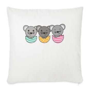 cute mice at Easter with Easter eggs mouse - Sofa pillowcase 17,3'' x 17,3'' (45 x 45 cm) - natural white - Front