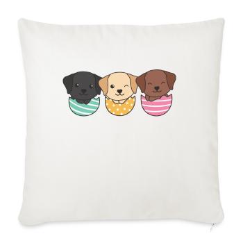 cute dogs at Easter with Easter eggs Labrador - Sofa pillowcase 17,3'' x 17,3'' (45 x 45 cm) - natural white - Front