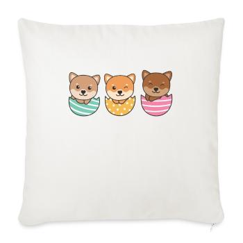 cute dogs for Easter with Easter eggs Shiba Inu - Sofa pillowcase 17,3'' x 17,3'' (45 x 45 cm) - natural white - Front