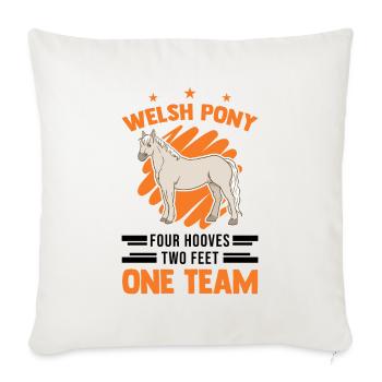 Welsh Pony 4 hooves 2 legs A team - Sofa pillowcase 17,3'' x 17,3'' (45 x 45 cm) - natural white - Front