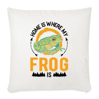 La maison est l’endroit où se trouve ma grenouille - Housse de coussin décorative 45 x 45 cm - blanc nature - Devant