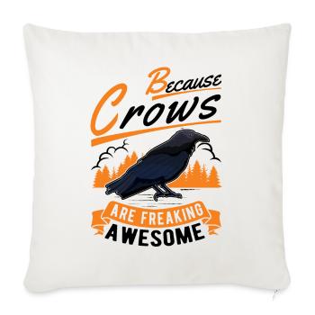 Parce que les corbeaux sont des corbeaux géniaux - Housse de coussin décorative 45 x 45 cm - blanc nature - Devant