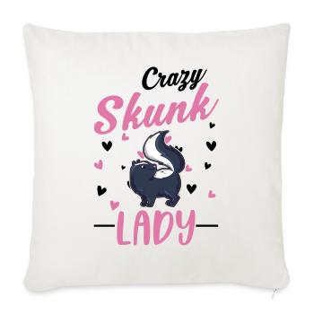 Crazy Skunk Woman - Housse de coussin décorative 45 x 45 cm - blanc nature - Devant
