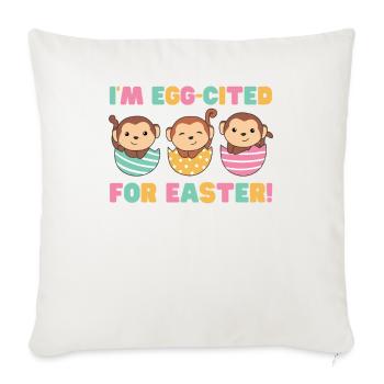 cute monkeys at Easter with Easter eggs monkey - Sofa pillowcase 17,3'' x 17,3'' (45 x 45 cm) - natural white - Front