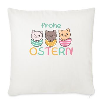 süße Katzen zu Ostern mit Ostereiern Katze - Sofakissenbezug 45 x 45 cm - Naturweiß  - Vorne