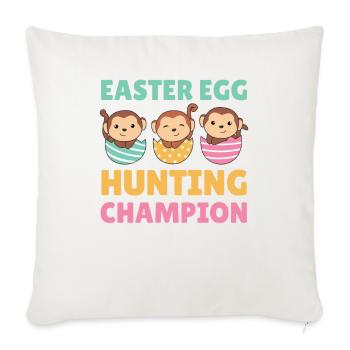 cute monkeys at Easter with Easter eggs monkey - Sofa pillowcase 17,3'' x 17,3'' (45 x 45 cm) - natural white - Front