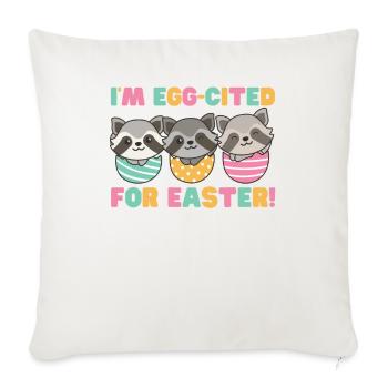 cute raccoons for Easter with Easter eggs raccoon - Sofa pillowcase 17,3'' x 17,3'' (45 x 45 cm) - natural white - Front