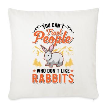 Lapin Cadeau Lapin Lapin Lapin - Housse de coussin décorative 45 x 45 cm - blanc nature - Devant