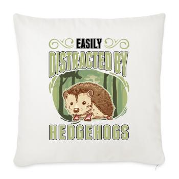 Facilement distrait par les hérissons Igel - Housse de coussin décorative 45 x 45 cm - blanc nature - Devant
