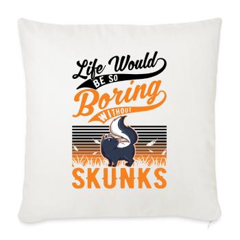 Cadeau Skunk - Housse de coussin décorative 45 x 45 cm - blanc nature - Devant