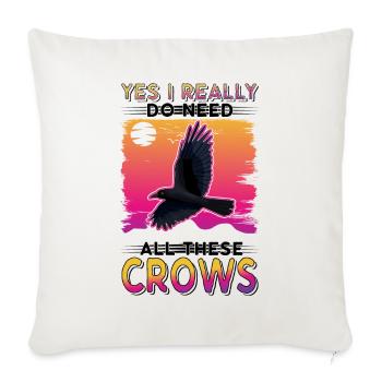 Crow Gift Raven Crow - Sofa pillowcase 17,3'' x 17,3'' (45 x 45 cm) - natural white - Front