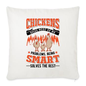Poulets Élevage de poulets Éleveur de poulets - Housse de coussin décorative 45 x 45 cm - blanc nature - Devant