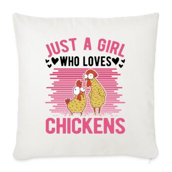 Chickens Girl Farmer Chicken Farmer - Sofa pillowcase 17,3'' x 17,3'' (45 x 45 cm) - natural white - Front
